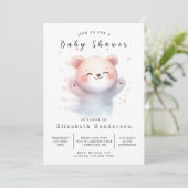 Whimsy Editable Bear Baby Dusche Einladung (Stehend Vorderseite)