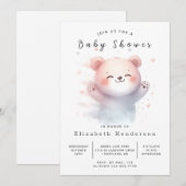Whimsy Editable Bear Baby Dusche Einladung (Vorne/Hinten)