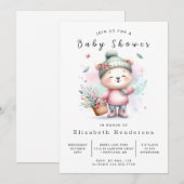 Whimsy Editable Bear Baby Dusche Einladung (Vorne/Hinten)