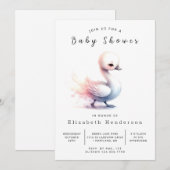 Whimsy Editable Swan Baby Dusche Einladung (Vorne/Hinten)