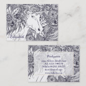 Whimsy Einhorn und Blumenmandala Design Visitenkarte (Vorne/Hinten)