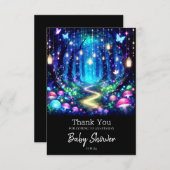 Whimsy Elegant bezaubernd Forest Baby Dusche Dankeskarte (Vorne/Hinten)