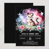 Whimsy Elegant Tiger Birthday Einladung (Vorne/Hinten)