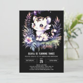 Whimsy Elegant Tiger Birthday Einladung (Stehend Vorderseite)
