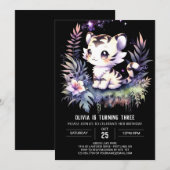 Whimsy Elegant Tiger Birthday Einladung (Vorne/Hinten)