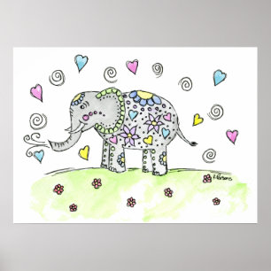 Whimsy Elephant Poster