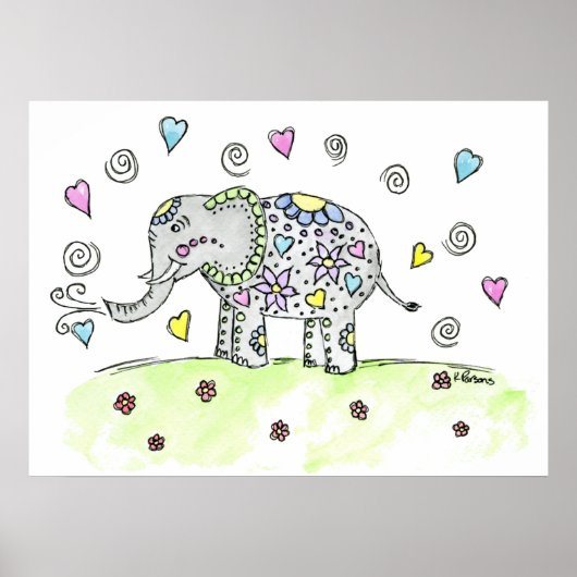 Whimsy Elephant Poster (Vorne)