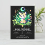 Whimsy Enchanted Tiger Birthday Einladung (Stehend Vorderseite)