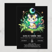 Whimsy Enchanted Tiger Birthday Einladung (Vorne/Hinten)