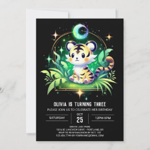 Whimsy Enchanted Tiger Birthday Einladung