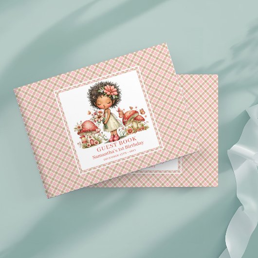 Whimsy Fairy 6. Geburtstag Rosa Blumen Gästebuch