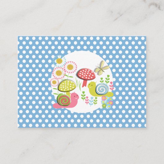 Whimsy Fairy-tale Garden Baby Shower Display Begleitkarte (Rückseite)