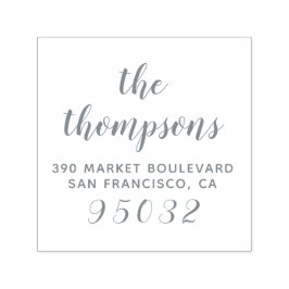 Whimsy Familienname Benutzerdefinierte Rücksendead Permastempel