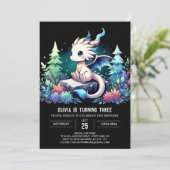 Whimsy Fantasy Dragon Geburtstag Einladung (Stehend Vorderseite)