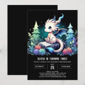 Whimsy Fantasy Dragon Geburtstag Einladung (Vorne/Hinten)