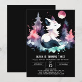 Whimsy Fantasy Wolf Birthday Einladung (Vorne/Hinten)