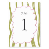 Whimsy Farbige Rahmen Hochzeit  Tischnummer (Vorderseite)