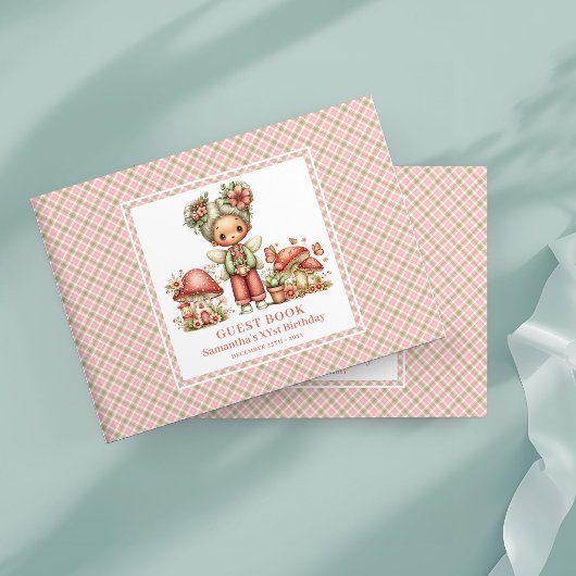 Whimsy-Fee 4. Geburtstag Blush Blumen Gästebuch