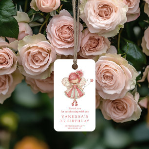 Whimsy-Fee-Mädchen 4. Geburtstag Pastellrosa Gefal Geschenkanhänger