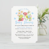 Whimsy Fee-tale Spring Garden Baby Boy Dusche Einladung (Stehend Vorderseite)