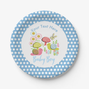 Whimsy Fee-tale Spring Garden Baby Boy Dusche Pappteller