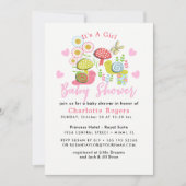 Whimsy Fee-tale Spring Garden Baby Girl Dusche Einladung (Vorderseite)