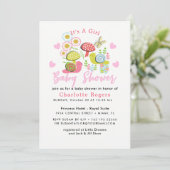 Whimsy Fee-tale Spring Garden Baby Girl Dusche Einladung (Stehend Vorderseite)