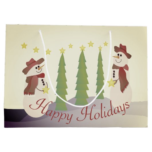 Whimsy Festive Snowman Große Geschenktüte (Rückseite)
