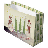 Whimsy Festive Snowman Große Geschenktüte (Vorderseite Schrägansicht)