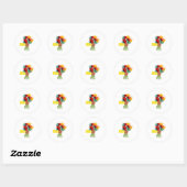 Whimsy Floral Bouquet Round Sticker (Blatt)
