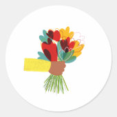 Whimsy Floral Bouquet Round Sticker (Vorderseite)