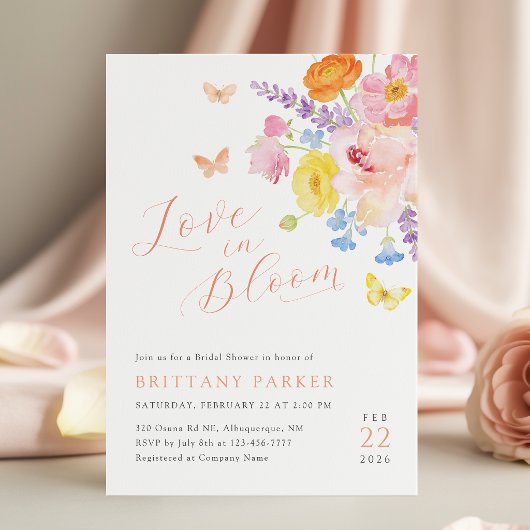 Whimsy Floral Bridal Shower Einladung