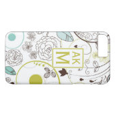 Whimsy Floral Muster Monogram iPhone 7 Plus Fall Case-Mate iPhone Hülle (Rückseite (Horizontal))