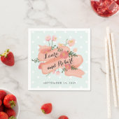 Whimsy Floral Vintag Banner Custom Wedding Serviette (Beispiel)