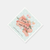 Whimsy Floral Vintag Banner Custom Wedding Serviette (Ecke)