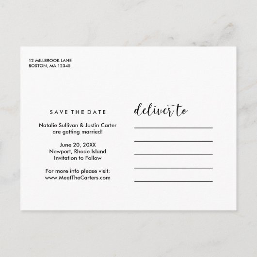 Whimsy Foto Ankündigung Datum freihalten (Rückseite)