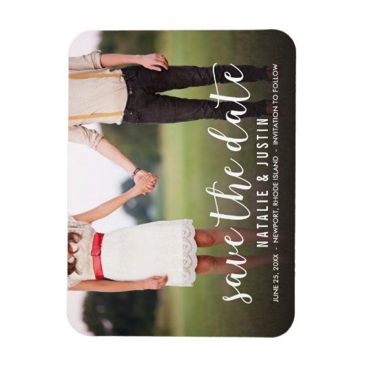 Whimsy Foto Ankündigung Datum freihalten Magnet (Vertikal)