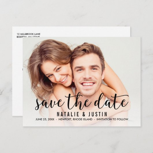 Whimsy Foto Ankündigung Datum freihalten Postkarte (Vorne/Hinten)