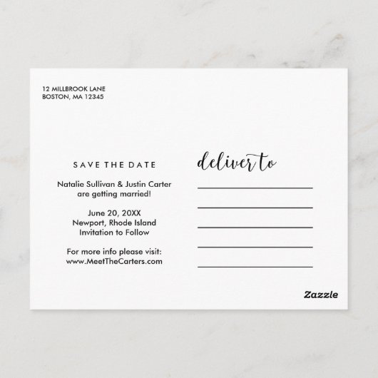 Whimsy Foto Ankündigung Datum freihalten Postkarte (Rückseite)