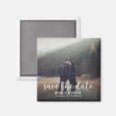 Whimsy Foto Save the Date Square Ankündigung Magnet (Vorderseite/Rückseite)