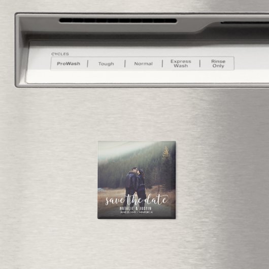 Whimsy Foto Save the Date Square Ankündigung Magnet (In Situ (Geschirrspüler))