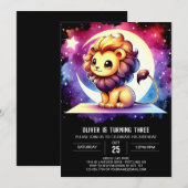Whimsy Fun Lion Birthday Einladung (Vorne/Hinten)