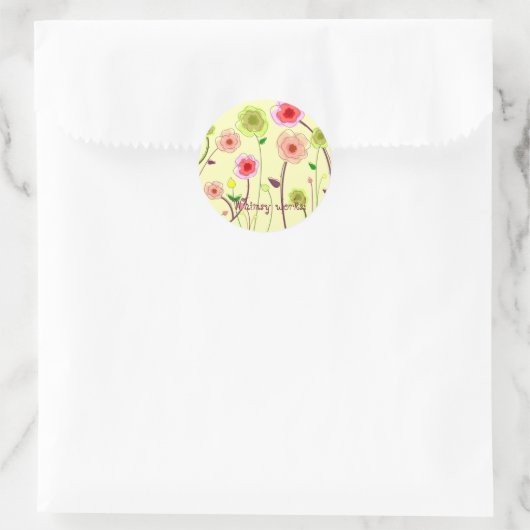 Whimsy funktioniert Blumenaufkleber Runder Aufkleber (Tasche)