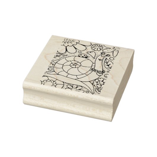 WHIMSY GARDEN SNAIL & LADYBUG, BUG'S FLOWER GARDEN GUMMISTEMPEL (Stempel)