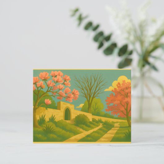 Whimsy Gate - Stilvolle Gartenpfade Postkarte (Stehend Vorderseite)