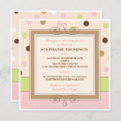 Whimsy Girl Pink Polka Dot Babydusche Einladung (Vorne/Hinten)