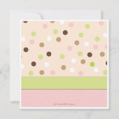 Whimsy Girl Pink Polka Dot Babydusche Einladung (Rückseite)