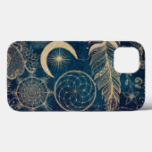 Whimsy Gold Glitzer Dreamcatcher Feathers Mandala Case-Mate iPhone Hülle (Rückseite (Horizontal))