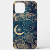 Whimsy Gold Glitzer Dreamcatcher Feathers Mandala Case-Mate iPhone Hülle (Rückseite)