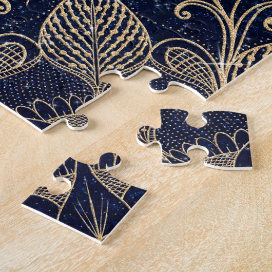 Whimsy Gold Glitzer Dreamcatcher Feathers Mandala Puzzle (Seite)